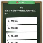 我国力争在哪一年前将实现碳排放达峰 只要回答正确了就有机会获得公益金