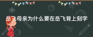 岳飞母亲为什么要在岳飞背上刻字