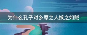 为什么孔子对乡原之人嫉之如贼