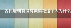 古代唐朝有没有樊梨花这个人为什么