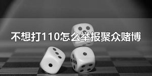 不想打110怎么举报聚众赌博 举报聚众赌博的方式有什么