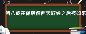 猪八戒在保唐僧西天取经之后被如来佛称为什么