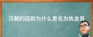 汉朝的廷尉为什么更名为执金吾