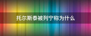 托尔斯泰被列宁称为什么