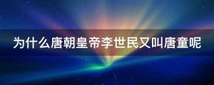 为什么唐朝皇帝李世民又叫唐童呢