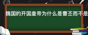 魏国的开国皇帝为什么是曹丕而不是曹操
