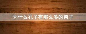 为什么孔子有那么多的弟子