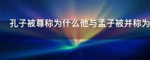 孔子被尊称为什么他与孟子被并称为什么