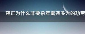 雍正为什么非要杀年羹尧多大的功劳也敌不过罪责么