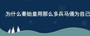 为什么秦始皇用那么多兵马俑为自己陪葬
