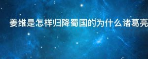 姜维是怎样归降蜀国的为什么诸葛亮会信任一位魏国旧将