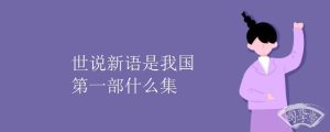 世说新语是我国第一部什么集