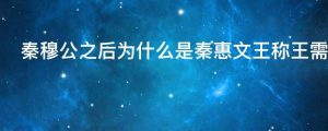 秦穆公之后为什么是秦惠文王称王需要什么条件