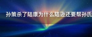 孙策杀了陆康为什么陆逊还要帮孙氏家族