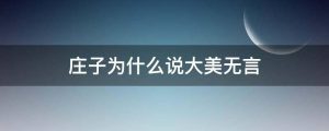 庄子为什么说大美无言