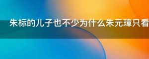 朱标的儿子也不少为什么朱元璋只看中朱允炆呢