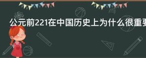 公元前221在中国历史上为什么很重要