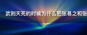武则天死的时候为什么把张易之和张昌宗拿去陪葬啊
