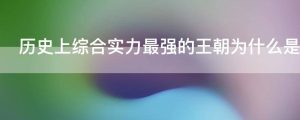 历史上综合实力最强的王朝为什么是大元王朝