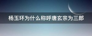 杨玉环为什么称呼唐玄宗为三郎