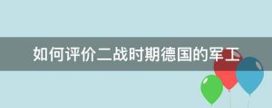 如何评价二战时期德国的军工