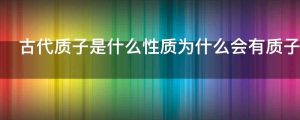 古代质子是什么性质为什么会有质子的存在