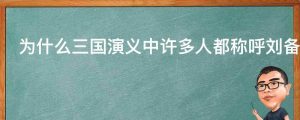 为什么三国演义中许多人都称呼刘备为使君