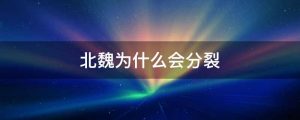 北魏为什么会分裂