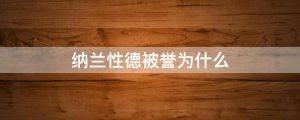 纳兰性德被誉为什么