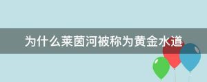 为什么莱茵河被称为黄金水道