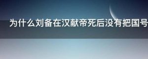 为什么刘备在汉献帝死后没有把国号定为汉而是定为蜀