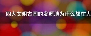 四大文明古国的发源地为什么都在大河流域