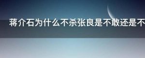 蒋介石为什么不杀张良是不敢还是不想