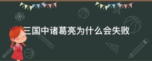 三国中诸葛亮为什么会失败