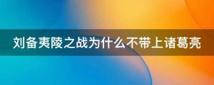刘备夷陵之战为什么不带上诸葛亮