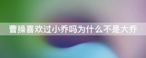 曹操喜欢过小乔吗为什么不是大乔