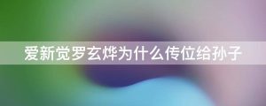 爱新觉罗玄烨为什么传位给孙子