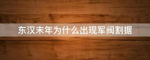 东汉末年为什么出现军阀割据