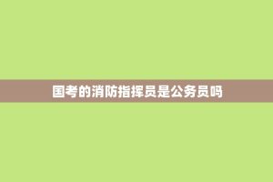 国考的消防指挥员是公务员吗
