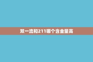 双一流和211哪个含金量高
