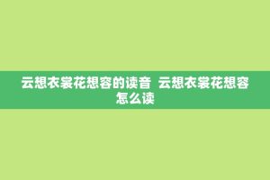 云想衣裳花想容的读音 云想衣裳花想容怎么读