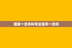 国家一流本科专业是双一流吗