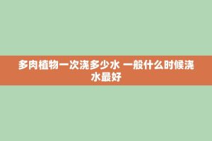 多肉植物一次浇多少水 一般什么时候浇水更好