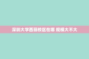 深圳大学西丽校区在哪 规模大不大