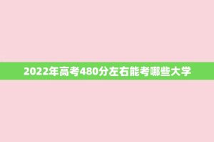 2022年高考480分左右能考哪些大学